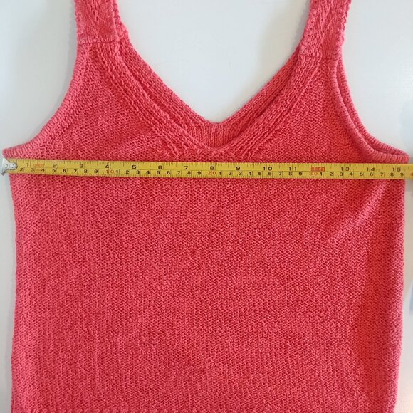 Madewell cotton knit sleeveless sweater top dark coral orange pink XS - Picture 10 of 10